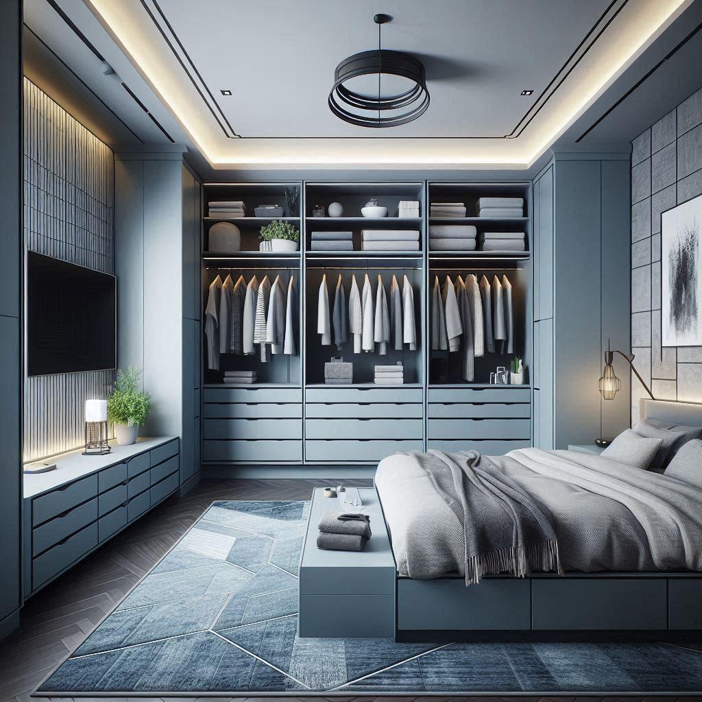 Dormitorio con iluminación LED integrada y control de alumbrado